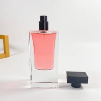Flacon de parfum en verre épais rond personnalisé de 30 ml, 50 ml, 100 ml avec bouchon noir, pompe à pression anti-fuite, impression sérigraphique