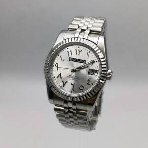 SEILOCE New Stainless Steel Arabic Index Green Luminous <b>Watch</b> with NH35 Movement - Product Image 6