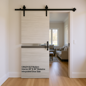 Porte coulissante intérieure moderne Crazy Elf en mélamine 28 x 84 - Product Image 2