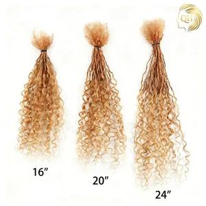 Extensions permanentes Micro Locs entrelacées à pointes longues et bouclées, 100% cheveux humains naturels doux, 16-24 pouces, toutes couleurs - Product Image 3
