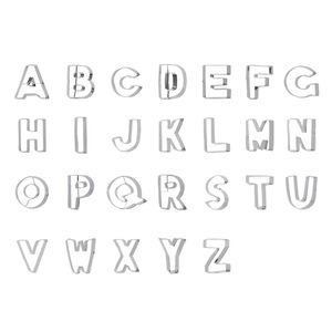 26 lettres anglaises, outils à biscuits écologiques, compatibles lave-vaisselle, grands <span class=keywords><strong>emporte</strong></span>-pièces en acier inoxydable pour biscuits, légumes et craquelins antiadhésifs - Product Image 5