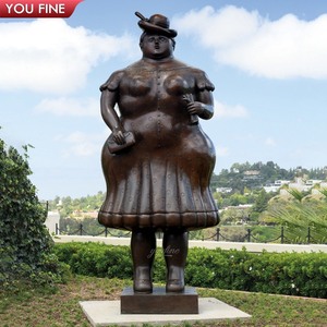 YOUFINE Mayorista Personalizado Famoso Tamaño Grande Bronce <span class=keywords><strong>Fernando</strong></span> Botero Arte Estatua Sentada Dama Gorda Escultura - Product Image 5