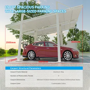 Off-grid Or On-grid Solar Carport Solar Energy Parking Structure Carbon Free Carport PV Power Generation Carport