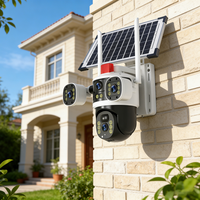 Caméra solaire PTZ extérieure multi-lentilles 4 millions de pixels connectée 4G HZ