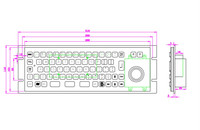 Nouveau clavier industriel étanche IP65 en acier inoxydable à 67 touches personnalisées avec trackball et interface USB