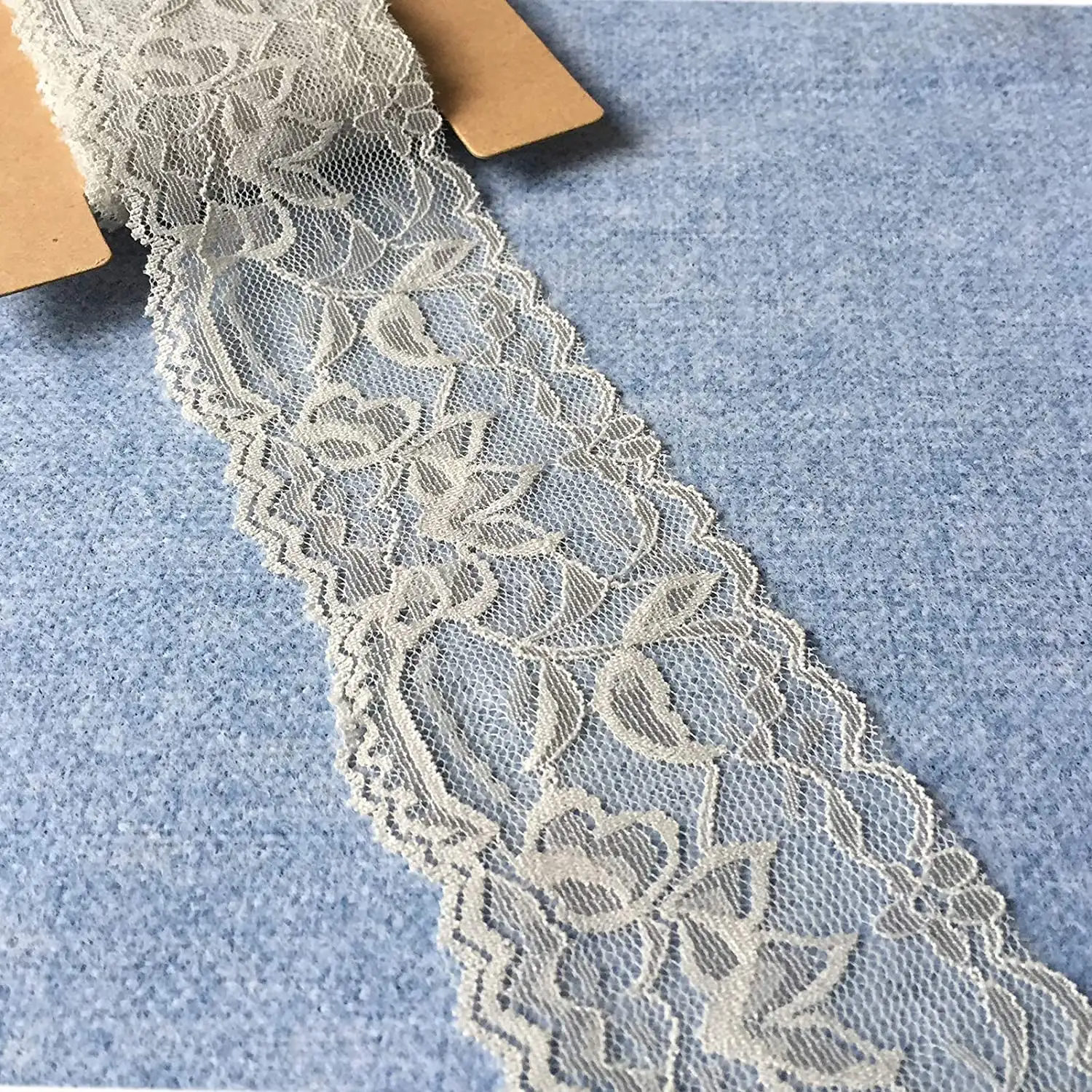 Custom Cotton Embroidered White Lace Ribbon Clothing Accessories 3D Flower Lace Trim for Decoration