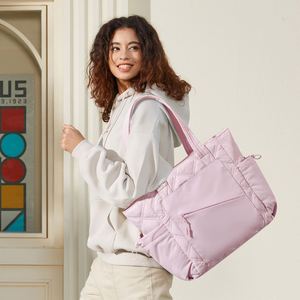 Puffer Tote Bag for Women Quilted <b>Shopping</b> Bag with Zipper <b>Small</b> Tote HandBags for Work Travel - Product Image 6