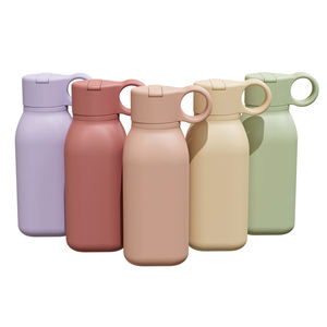 Nouvelle bouteille d'eau en silicone sans BPA de 450 ml avec paille anti-fuite pour les voyages, l'école, la salle de sport, les sports, les enfants, les bébés et les soins des enfants, le camping - Product Image 1