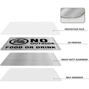 Fabricant transfrontalier Fourniture directe de panneaux commerciaux auto-adhésifs en aluminium brossé 8x6 pas de panneaux de boissons alimentaires externes hôtels - Product Image 3