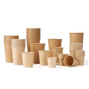 أكواب ورقية أحادية الطبقة تُستخدم لمرة واحدة بسعة 8 أونصة و12 أونصة و16 أونصة ومزودة بغطاء للقهوة الساخنة ومخصصة للبيع بالجملة - Product Image 1
