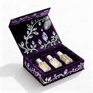 صناديق مغناطيسية فاخرة مخصصة للعطور ومستحضرات التجميل، علب هدايا فاخرة من الورق المقوى القابل لإعادة التدوير مع بطانة إسفنجية - Product Image 2