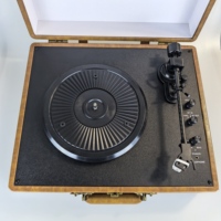 Nueva maleta de madera AT-Tech Cartucho magnético móvil Reproductor de vinilo Construido en 2*5W Altavoces Tocadiscos