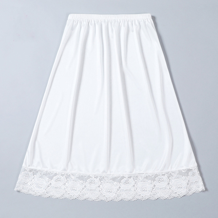 55cm Long Women Satin Half Slip Underskirt - A Line Petticoat