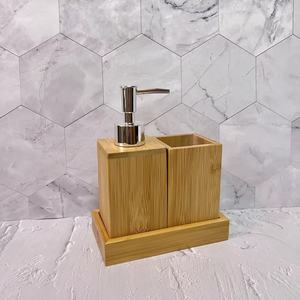 대나무 호텔 거품 펌프 수동 손 액체 비누 디스펜서 조리대 나무 주방 욕실 싱크대 메이슨 항아리 비누 욕실 세트 - Product Image 3