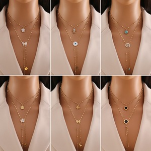 Collar largo de acero inoxidable para mujer, exquisito, largo, de nivel de alta calidad, con perlas de imitación, lote de abalorios, joyería, 2025 - Product Image 1