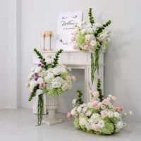 Groothandel Luxe Op Maat Gemaakte Zijden Bloembol Kunstbloem Tafeldecoratie voor Bruiloft Feest Ceremonie Decoratie