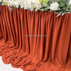 Falda de <span class=keywords><strong>mesa</strong></span> de gasa Burdeos Falda de <span class=keywords><strong>mesa</strong></span> hawaiana Falda de <span class=keywords><strong>mesa</strong></span> de sauce rizado <span class=keywords><strong>para</strong></span> boda - Product Image 2