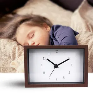 Promotional Gifts Kids Plastic Wooden Designer Desk Clocks Funny Cheap Table Clock Relojes