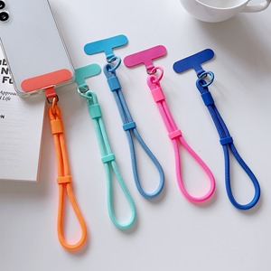 Universal Adjustable 6mm Nylon Rope Wrist Mobile Phone Lanyard Strap With Phone Tether Patch