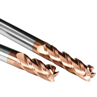 Fraise à queue carrée en carbure monobloc de 12 mm à 4 dents, revêtement TiSiN, HRC55, longueur 36 mm, pour acier allié, fraise CNC