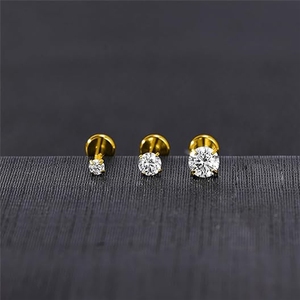Lot de 2 boucles d'oreilles en titane G23 avec zircon cubique, 20/18/16g, pour <span class=keywords><strong>piercing</strong></span> lèvre, tragus, cartilage, bijoux <span class=keywords><strong>spirale</strong></span> libre pour femme - Product Image 4