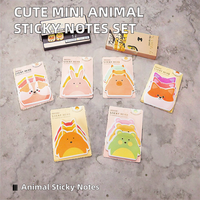 Bloc-notes autocollants mini animaux mignons de dessin animé, 45 feuilles, qualité supérieure, lot de mini notes adhésives animaux