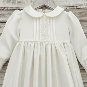 Abito da battesimo <span class=keywords><strong>Unisex</strong></span> abito da battesimo neonato abito da battesimo in raso duchessa a maniche lunghe - Product Image 5