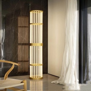 Hiện đại tất cả các đồng sang trọng sảnh khách sạn Đèn sàn thiết kế vàng Led Kim Loại Pha lê cột sàn biệt thự phòng khách Nghiên Cứu Đèn sàn - Product Image 2