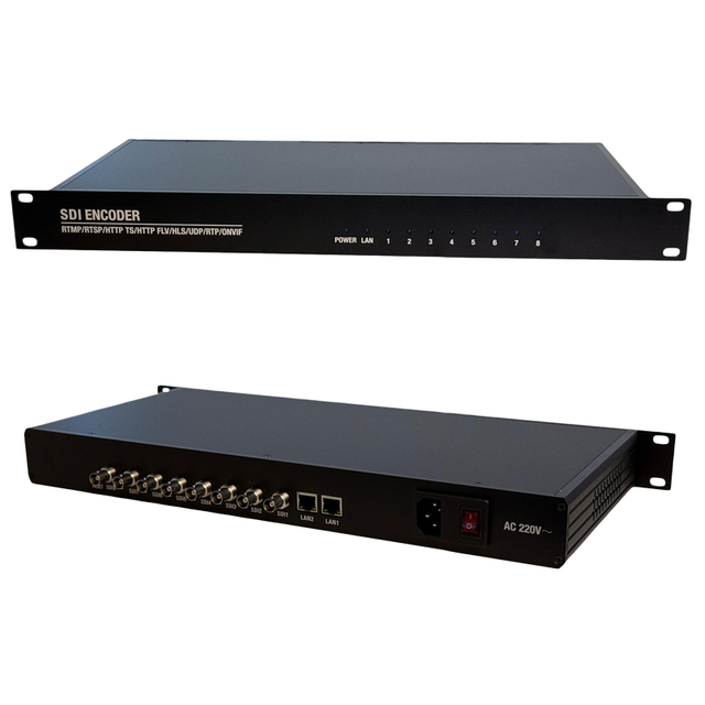 1U 8-Channel SDI to HLS/RTMP/RTSP/HTTP Multi-Protocol Full HD 1080P H.265/H.264 Live Stream Encoder with AAC/MP3 Audio TS IP