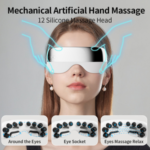 Masajeador de ojos con música de dientes azules Masajeador de Ojos de vibración neumática Compresa caliente Protector de ojos Fábrica al por mayor - Product Image 3