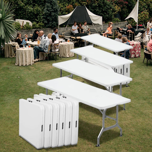 Kích Thước Tùy Chỉnh Hình Chữ Nhật Trắng Nhựa Vuông Gấp Bàn Và Ghế Cho Đám Cưới Ngoài Trời Đảng Sử Dụng - Product Image 4