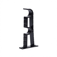 Support mural double pour tringle à rideaux en alliage d'aluminium, compatible avec les tringles de 13/16 et 16/19 pouces