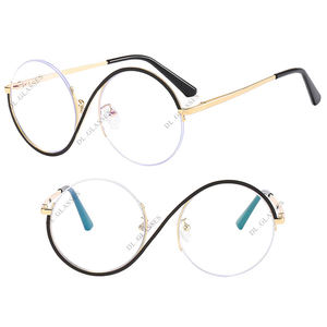 Nuevo DISEÑO DE Metal redondo Anti bloque de luz azul gafas de ordenador al por mayor de lujo medio marco marcos de anteojos 2023 - Product Image 5