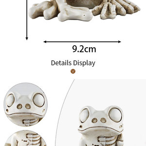 Figura Decorativa de Rana <span class=keywords><strong>Esqueleto</strong></span> de Resina - Decoración de Mesa para Halloween, Ambiente Festivo y Exhibición Navideña - Product Image 4