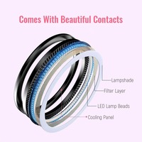 Ring Light LED 14 Inch dengan 3 Penyangga Ponsel, 3 Suhu Warna Dapat Diatur, untuk Live Streaming, Makeup, Selfie, dan Fotografi