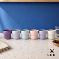Tasse à thé en céramique moderne sans anse, pied conique, couleur violet foncé, pour expresso, vente en gros, décoration pour hôtels et restaurants