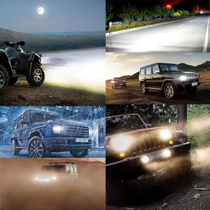 Faro da <span class=keywords><strong>Lavoro</strong></span> LED Rotondo 32W, Faro da Guida Fuoristrada da 4,5 Pollici per Auto, Camion, Jeep Wrangler, Accessori Esterni - Product Image 5