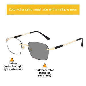 Nouvelles lunettes de lecture intelligentes photochromiques unisexes sans monture anti-lumière bleue haute définition pour <span class=keywords><strong>personnes</strong></span> d'âge moyen et âgées à visage carré - Product Image 6