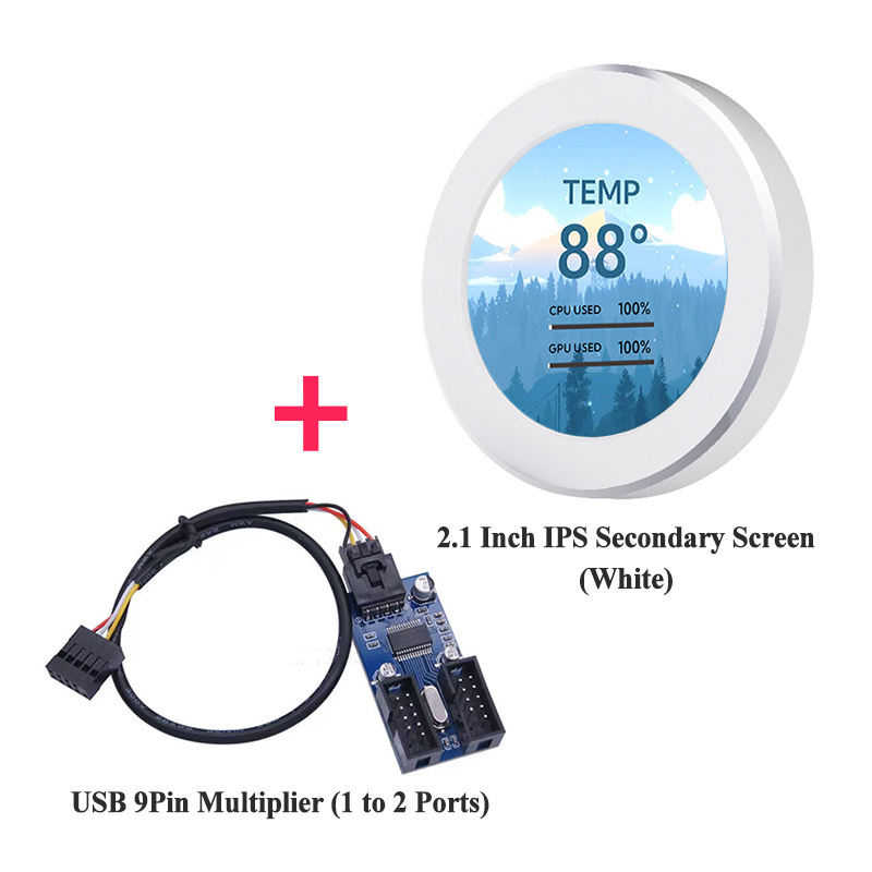 2.1 ''Blanc + USB 9Pin Multiplicateur (1 à 2 ports)