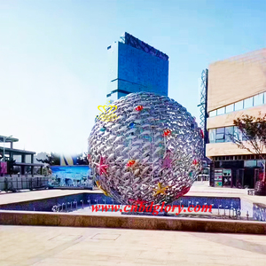 Centro <span class=keywords><strong>de</strong></span> la ciudad al aire libre Plaza Decorativo Acero inoxidable Fuente <span class=keywords><strong>de</strong></span> agua Círculo Agua Niebla Escultura Artesanía <span class=keywords><strong>de</strong></span> metal - Product Image 2