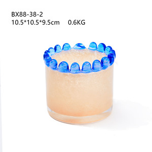 Portavelas cilíndrico recto <span class=keywords><strong>de</strong></span> cristal para aromaterapia con encaje <span class=keywords><strong>de</strong></span> colores para decoración del hogar - Product Image 3