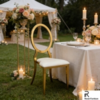 Chaise de mariage moderne en or et blanc pour hôtel et mariage