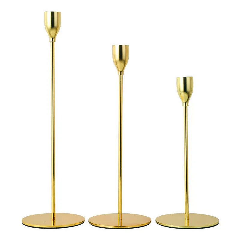 Cheap Table Wedding Decorative Candlesticks Stand Metal Black Gold Luxury Candle Holder For Home Decor