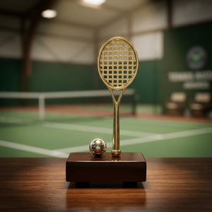 Trophée sportif portable en laiton avec souvenir de tennis gravé - Product Image 3