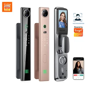 TYSH Tuya App Segurança Automática Digital Fingerprint Door Lock Reconhecimento Facial Fechaduras Inteligentes Reconhecimento Facial Construído em Câmera