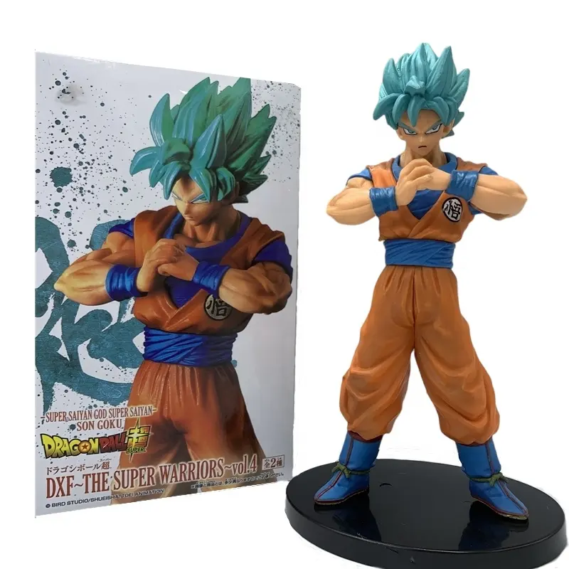 21Cm Drag-On Ball Anime Figuur Zoon Goku Dxf Super Soldaat Blauw Haar Super Saiyan Pvc Actie Figuur Verzamelbaar Model Speelgoed Kind Gif