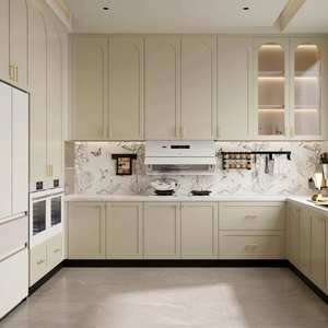 Balom Custom Eco-Friendly French Kitchen Cabinets | <b>Light</b> Color Scheme Built-in Appliance Integration 5+ Drawers & Ample Storage - Product Image 1