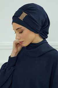 Expédition rapide 2024 nouveau islamique ethnique instantané Hijab écharpe arabe musulman <span class=keywords><strong>bandeau</strong></span> Turban Hijab avec accessoires en métal - Product Image 2