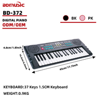 Juguete Infantil con Logotipo Personalizable, Órgano de 37 Teclas, Mini Teclado Electrónico, Instrumento Musical, Piano de Aprendizaje para Principiantes con Micrófono BD-372