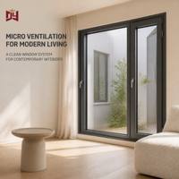 Ventana de Microventilación Residencial de Aluminio, Panel de Vidrio de Gran Vista, Eficiencia Energética, Impermeable, Tamaño Personalizado para Proyectos de Villas